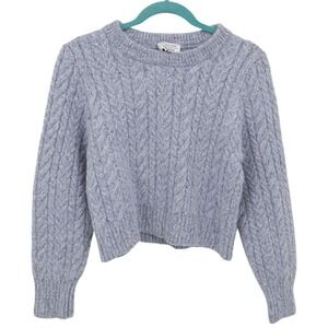 & Other Stories Heather Gray Cable Knit Sweater
